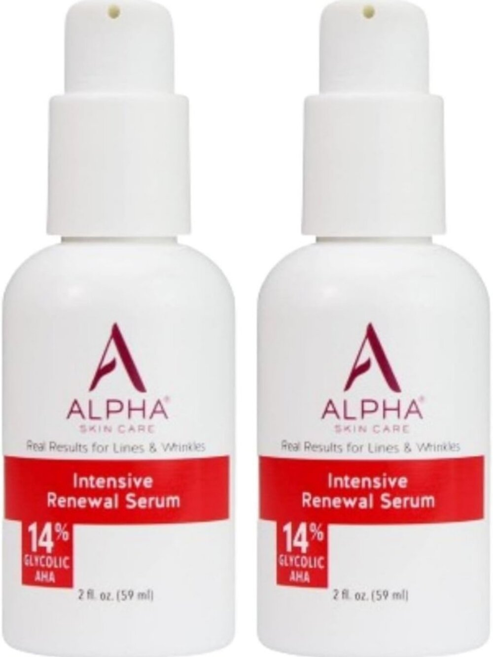 Renewal Serum with 14% Glycolic AHA - Anti-Aging, Exfoliating, 2 Oz, Set of 2